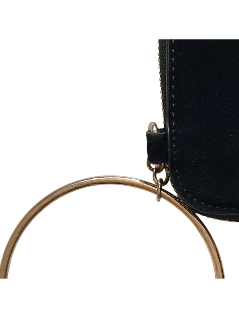 Zara Black Suede Clutch Wristlet Minimalist Clutch